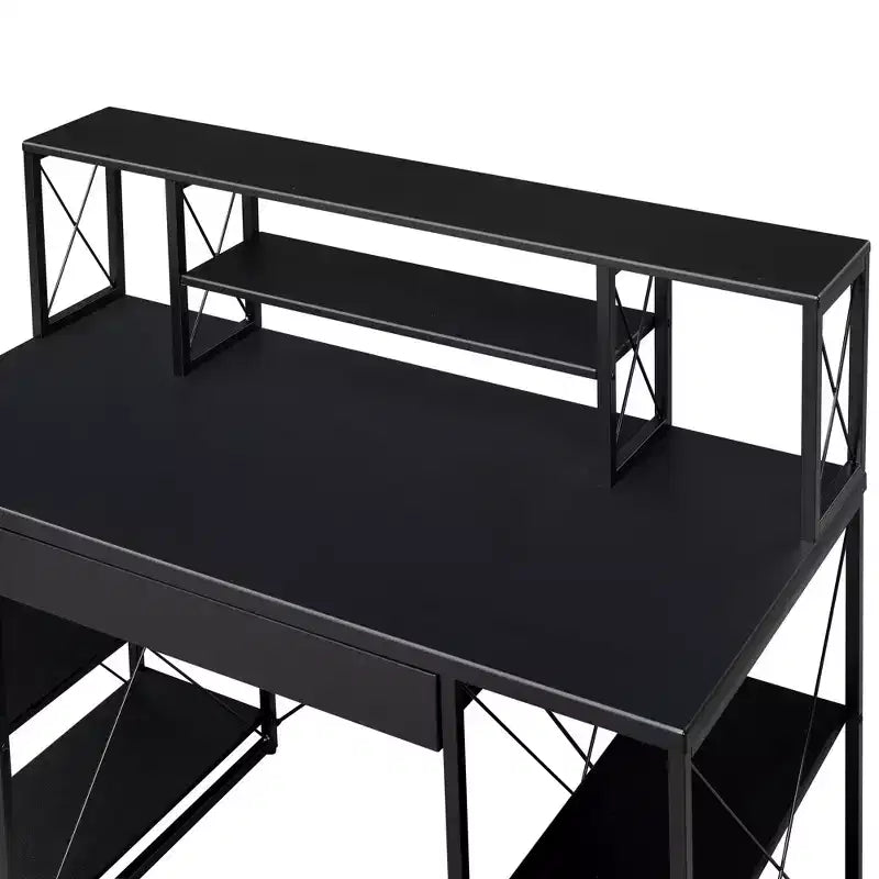 HomeStock Scrivanie regolabili in altezza da 45 pollici color nero in acciaio, senza contenitore
