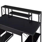 HomeStock Scrivanie regolabili in altezza da 45 pollici color nero in acciaio, senza contenitore