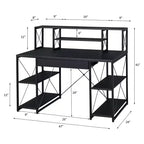 HomeStock Scrivanie regolabili in altezza da 45 pollici color nero in acciaio, senza contenitore