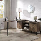 HomeStock Scrivanie per computer in legno marrone altezza 76 cm con ripiano aperto