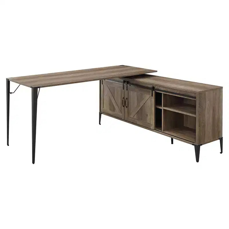 HomeStock Scrivanie per computer in legno marrone altezza 76 cm con ripiano aperto