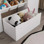 Mobiletto Organizer Portaoggetti per Bambini con 6 Contenitori, Libreria Mobiletto Portaoggetti per Bambini con Cassetto e Anta, Scaffale per Libri per Bambini per Sala Giochi e Aula