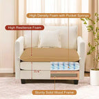 Divano moderno in velluto a coste Furniliving, divano letto da 100 cm con 3 cuscini decorativi, seduta singola con pouf