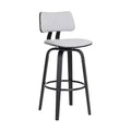 HomeRoots 26 Light Gray And Black Fabric Swivel Low Back Counter Height Bar Chair