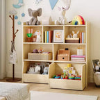 COZONY Mobile Contenitore per Bambini, Scaffale con 5 Scomparti e 2 Cassetti, Cassettiera per Sala Giochi, Camera da Letto, Ingresso, Aula o Asilo Nido