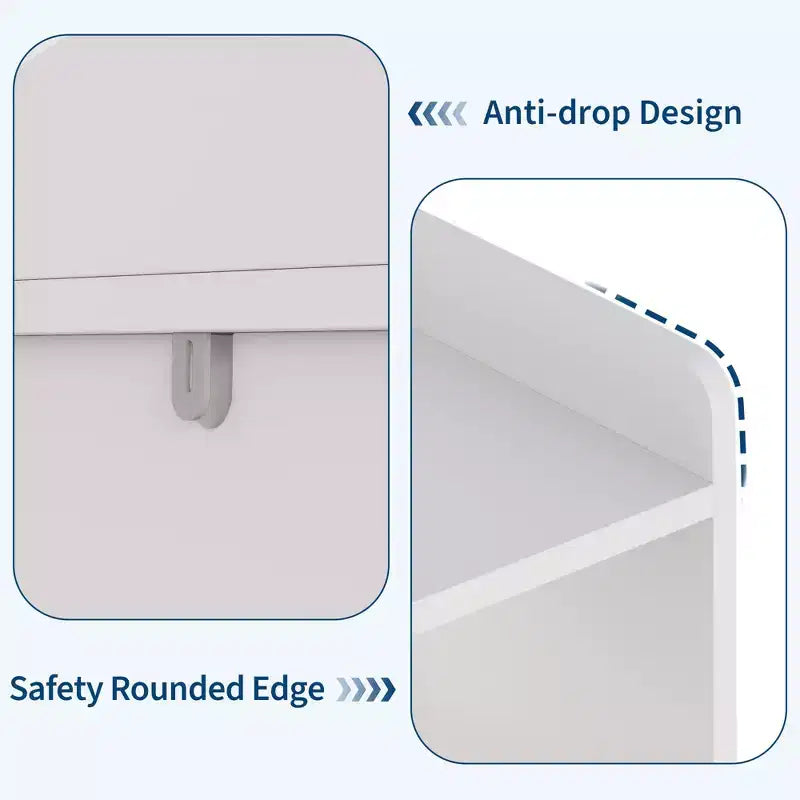 COZONY Mobile Contenitore per Bambini, Scaffale con 5 Scomparti e 2 Cassetti, Cassettiera per Sala Giochi, Camera da Letto, Ingresso, Aula o Asilo Nido