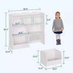 COZONY Mobile Contenitore per Bambini, Scaffale con 5 Scomparti e 2 Cassetti, Cassettiera per Sala Giochi, Camera da Letto, Ingresso, Aula o Asilo Nido