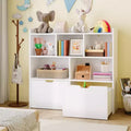 COZONY Kids Storage Organizer, Bookshelf with 5 Cubbies & 2 Drawers, Chest for Playroom, Bedroom, Hallway, Classroom, or Nursery