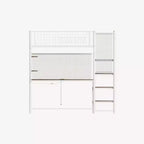 Bellemave Letto a soppalco in metallo full size con bianco per camera da letto e dormitorio, con stazione di ricarica integrata, Adatto per adolescenti, bianco