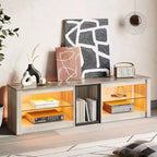 Mobile Porta TV Bestier per Televisori fino a 70 pollici con Illuminazione a LED, Centro di Intrattenimento per PS5 con Ripiani