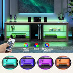 Mobile Porta TV Bestier per Televisori fino a 70 pollici con Illuminazione a LED, Centro di Intrattenimento per PS5 con Ripiani