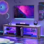 Mobile Porta TV Bestier per Televisori fino a 70 pollici con Illuminazione a LED, Centro di Intrattenimento per PS5 con Ripiani
