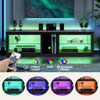 Mobile Porta TV Bestier per Televisori fino a 70 pollici con Illuminazione a LED, Centro di Intrattenimento per PS5 con Ripiani