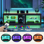 Mobile Porta TV Bestier per Televisori fino a 70 pollici con Illuminazione a LED, Centro di Intrattenimento per PS5 con Ripiani
