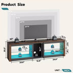 Mobile Porta TV Bestier per Televisori fino a 70 pollici con Illuminazione a LED, Centro di Intrattenimento per PS5 con Ripiani