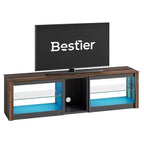 Mobile Porta TV Bestier per Televisori fino a 70 pollici con Illuminazione a LED, Centro di Intrattenimento per PS5 con Ripiani