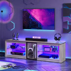 Mobile Porta TV Bestier per Televisori fino a 70 pollici con Illuminazione a LED, Centro di Intrattenimento per PS5 con Ripiani