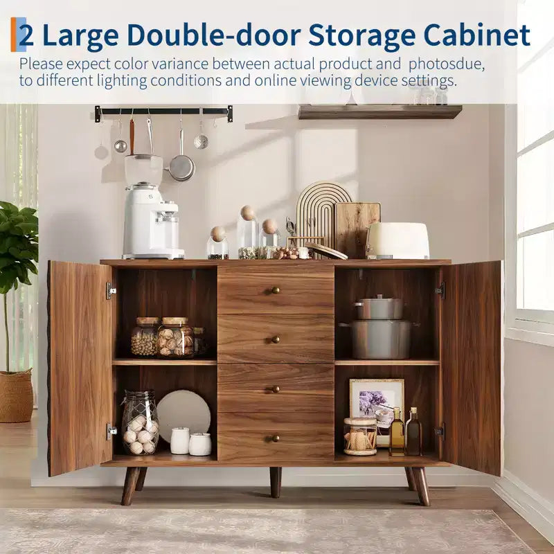 Mobile Contenitore Moderno per Soggiorno, Credenza Scolpita a Diamante in Truciolare,