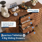 Mobile Contenitore Moderno per Soggiorno, Credenza Scolpita a Diamante in Truciolare,