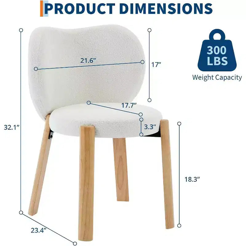 COZONY Sedia da Trucco con Schienale a Cuore, Confezione da 1/2, Sedia Vanity e da Pranzo in Tessuto Teddy per Camera da Letto, Comoda Poltrona Accent, Capacità 136 kg, Adatta sotto Scrivanie da 61 cm