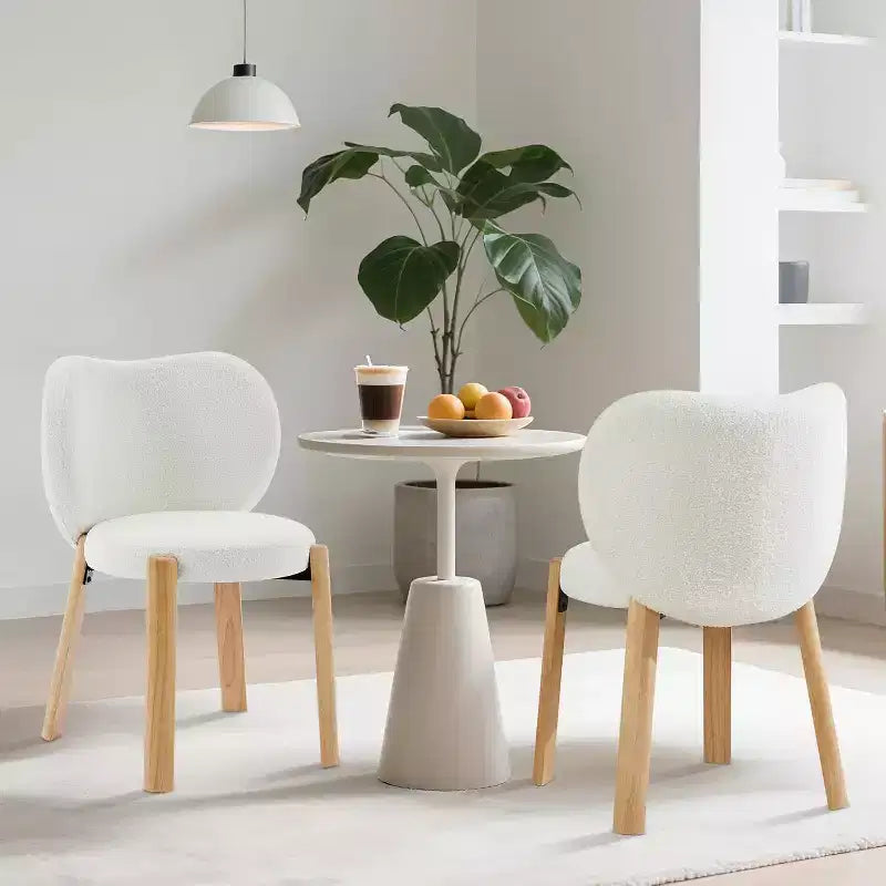 COZONY Sedia da Trucco con Schienale a Cuore, Confezione da 1/2, Sedia Vanity e da Pranzo in Tessuto Teddy per Camera da Letto, Comoda Poltrona Accent, Capacità 136 kg, Adatta sotto Scrivanie da 61 cm