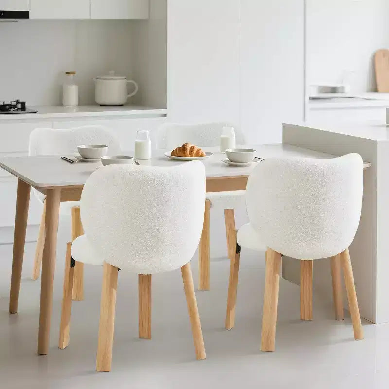 COZONY Sedia da Trucco con Schienale a Cuore, Confezione da 1/2, Sedia Vanity e da Pranzo in Tessuto Teddy per Camera da Letto, Comoda Poltrona Accent, Capacità 136 kg, Adatta sotto Scrivanie da 61 cm