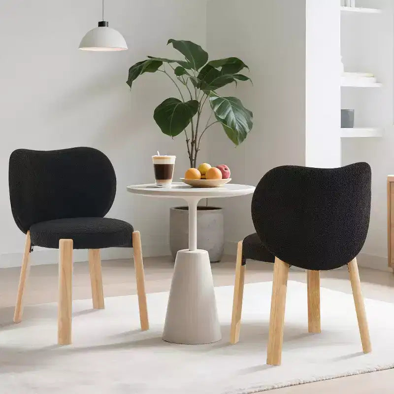 COZONY Sedia da Trucco con Schienale a Cuore, Confezione da 1/2, Sedia Vanity e da Pranzo in Tessuto Teddy per Camera da Letto, Comoda Poltrona Accent, Capacità 136 kg, Adatta sotto Scrivanie da 61 cm