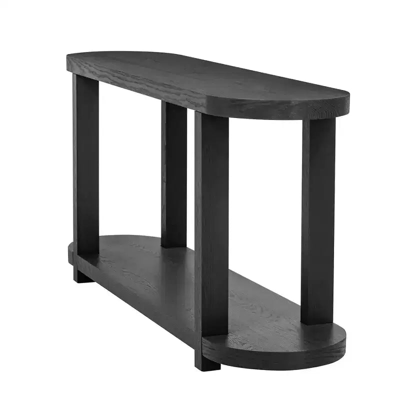 Tavolo Consolle Stretto in Legno con Ripiani, Tavolo da Ingresso Minimalista con Design Affusolato per Corridoio e Ingresso
