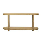 Tavolo Consolle Stretto in Legno con Ripiani, Tavolo da Ingresso Minimalista con Design Affusolato per Corridoio e Ingresso