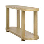 Tavolo Consolle Stretto in Legno con Ripiani, Tavolo da Ingresso Minimalista con Design Affusolato per Corridoio e Ingresso