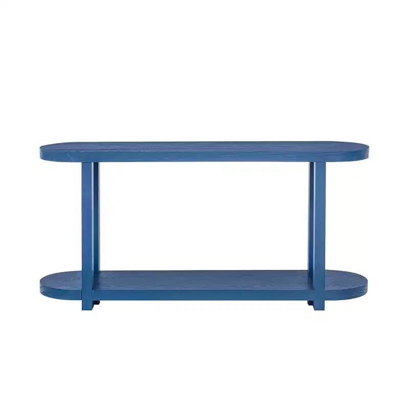 Tavolo Consolle Stretto in Legno con Ripiani, Tavolo da Ingresso Minimalista con Design Affusolato per Corridoio e Ingresso