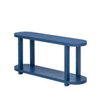 Tavolo Consolle Stretto in Legno con Ripiani, Tavolo da Ingresso Minimalista con Design Affusolato per Corridoio e Ingresso