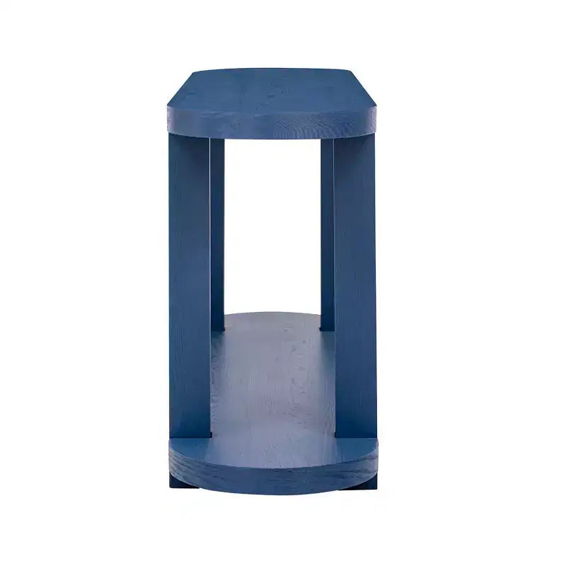 Tavolo Consolle Stretto in Legno con Ripiani, Tavolo da Ingresso Minimalista con Design Affusolato per Corridoio e Ingresso