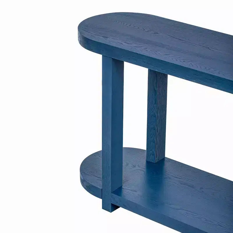 Tavolo Consolle Stretto in Legno con Ripiani, Tavolo da Ingresso Minimalista con Design Affusolato per Corridoio e Ingresso