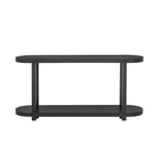 Tavolo Consolle Stretto in Legno con Ripiani, Tavolo da Ingresso Minimalista con Design Affusolato per Corridoio e Ingresso