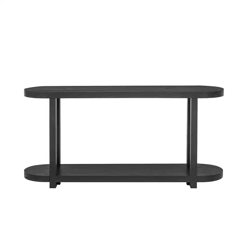 Tavolo Consolle Stretto in Legno con Ripiani, Tavolo da Ingresso Minimalista con Design Affusolato per Corridoio e Ingresso