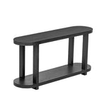 Tavolo Consolle Stretto in Legno con Ripiani, Tavolo da Ingresso Minimalista con Design Affusolato per Corridoio e Ingresso