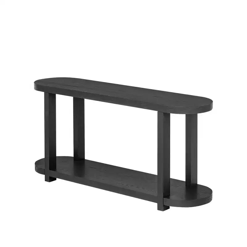 Tavolo Consolle Stretto in Legno con Ripiani, Tavolo da Ingresso Minimalista con Design Affusolato per Corridoio e Ingresso
