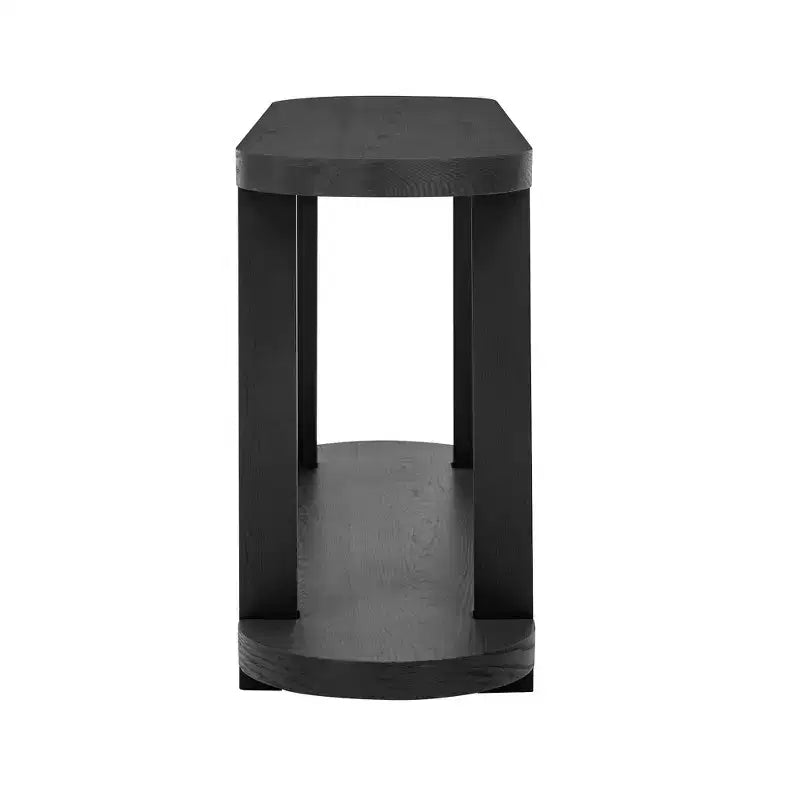 Tavolo Consolle Stretto in Legno con Ripiani, Tavolo da Ingresso Minimalista con Design Affusolato per Corridoio e Ingresso