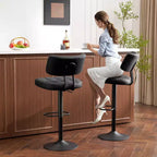 Sgabelli da bar moderni girevoli Furniliving, set da 2, rivestiti in similpelle, regolabili in altezza per isola cucina, sala da pranzo