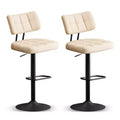 Furniliving Modern Swivel Bar Stools Set of 2, Faux Leather Upholstered, Height-Adjustable for Kitchen Island, Dining Space