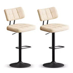 Furniliving Modern Swivel Bar Stools Set of 2, Faux Leather Upholstered, Height-Adjustable for Kitchen Island, Dining Space