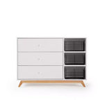 Cassettiera fasciatoio per bambini Central Park a 3 cassetti e 2 ripiani