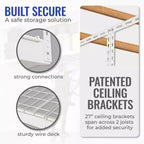SafeRacks 4x8 Scaffale portaoggetti da soffitto per garage - Pacco da 2 ripiani