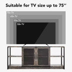 Mobile TV, adatto per televisori da 65 pollici in su, con ante e ripiani in rete, stile rustico, funzione contenitore, mobile da soggiorno.