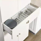 HOMCOM Dispensa da Cucina Autoportante da 183 cm con 2 Armadi a Doppia Anta e 1 Cassetto Centrale, Bianca