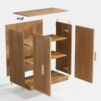 PexFix 36 Mobile Contenitore Accentato in Legno Madia Moderna con 2 Ante e Ripiano Regolabile per Soggiorno Sala da Pranzo Ingresso Naturale