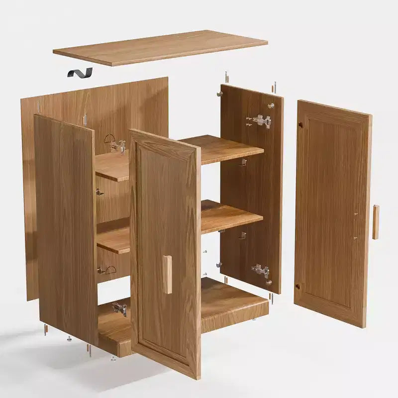 PexFix 36 Mobile Contenitore Accentato in Legno Madia Moderna con 2 Ante e Ripiano Regolabile per Soggiorno Sala da Pranzo Ingresso Naturale