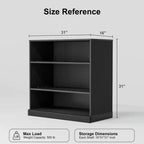 PexFix 31x31x16 Scaffale Senza Ante in Legno Mobile Contenitore Libreria e Mobile Ufficio per Cucina Camera da Letto Ingresso Soggiorno Sala da Pranzo Nero