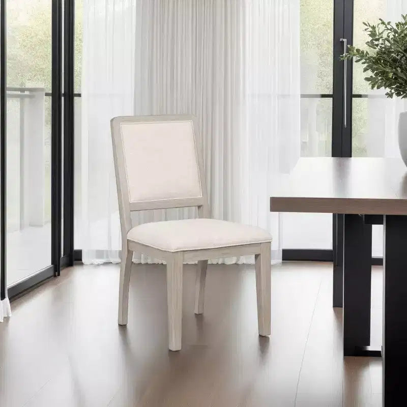 Royal Hampton Dining Side Chair Set of 2, Rattan Design, Natural Brown Wood